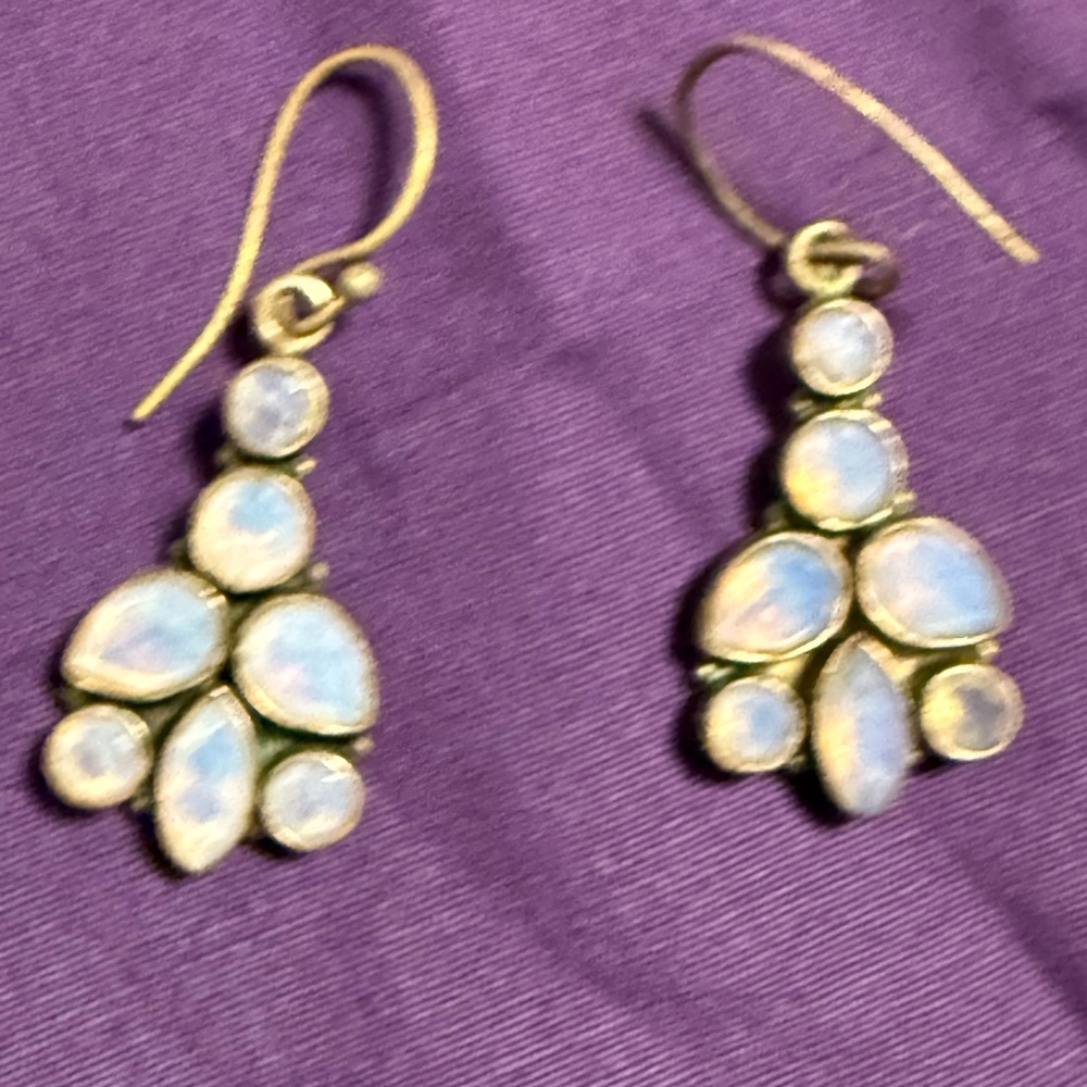 Elegant silver purity 925 lab created opal chandelier Earrings